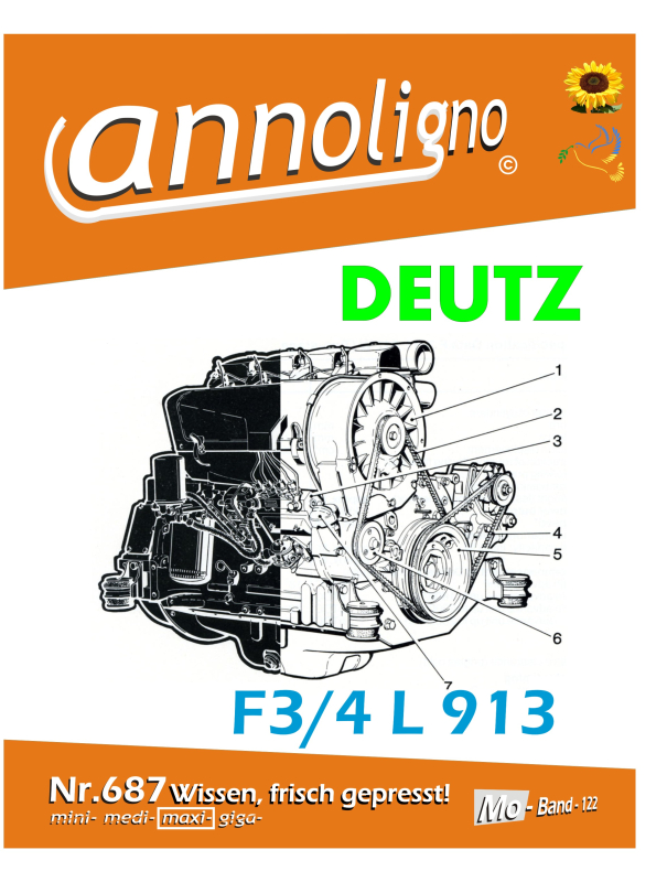 Deutz Diesel Motor Typ F3/4L 913 Bild- Bedienungsanleitung & Bild-Ersatzteilliste & Explosionszeichnungen - annoligno 687